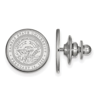 14k White Gold LogoArt Kansas State University Crest Lapel Pin