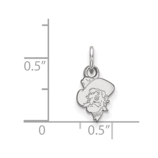 Sterling Silver Rhodium-plated LogoArt Oklahoma State University Cowboy Extra Small Pendant