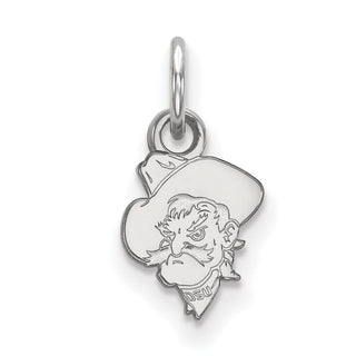 Sterling Silver Rhodium-plated LogoArt Oklahoma State University Cowboy Extra Small Pendant