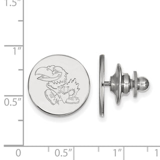 14k White Gold LogoArt University of Kansas Jayhawk Lapel Pin 4W062UKS