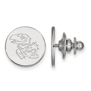 14k White Gold LogoArt University of Kansas Jayhawk Lapel Pin 4W062UKS