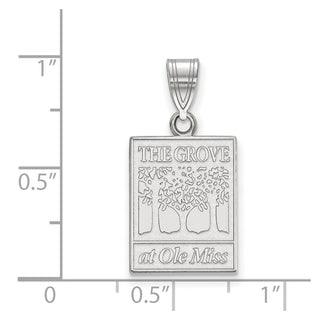 14k White Gold LogoArt University of Mississippi The Grove at Ole Miss Medium Pendant