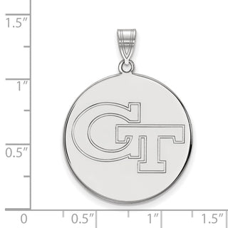 10k White Gold LogoArt Georgia Institute of Technology G-T Extra Large Disc Pendant