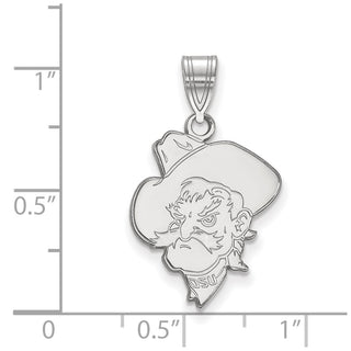 14k White Gold LogoArt Oklahoma State University Cowboy Large Pendant 4W063OKS