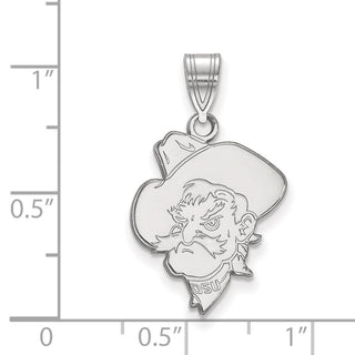 10k White Gold LogoArt Oklahoma State University Cowboy Large Pendant 1W063OKS