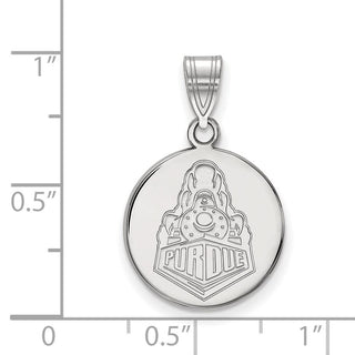 14k White Gold LogoArt Purdue University Boilermakers Train Logo Medium Disc Pendant