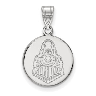 10k White Gold LogoArt Purdue University Boilermakers Train Logo Medium Disc Pendant