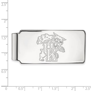 Sterling Silver Rhodium-plated LogoArt University of Kentucky U-K Wildcat Money Clip
