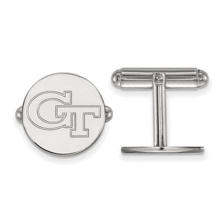 Sterling Silver Rhodium-plated LogoArt Georgia Institute of Technology G-T Cuff Links