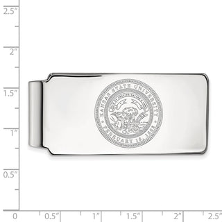 Sterling Silver Rhodium-plated LogoArt Kansas State University Crest Money Clip