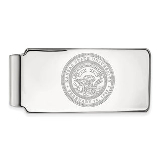 Sterling Silver Rhodium-plated LogoArt Kansas State University Crest Money Clip