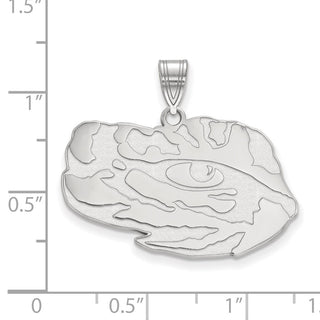 10k White Gold LogoArt Louisiana State University Tiger Eye Large Pendant
