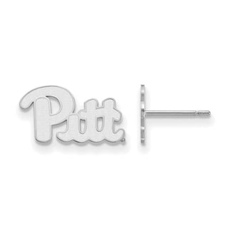 Sterling Silver Rhodium-plated LogoArt University of Pittsburgh Extra Small Post Earrings