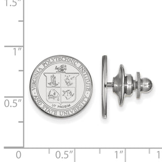14k White Gold LogoArt Virginia Tech Crest Lapel Pin