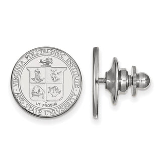 14k White Gold LogoArt Virginia Tech Crest Lapel Pin
