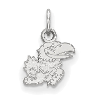 14k White Gold LogoArt University of Kansas Jayhawk Extra Small Pendant 4W065UKS