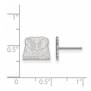 10k White Gold LogoArt University of Alabama Elephant Extra Small Post Earrings