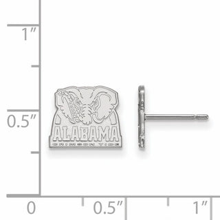 10k White Gold LogoArt University of Alabama Elephant Extra Small Post Earrings
