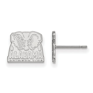 10k White Gold LogoArt University of Alabama Elephant Extra Small Post Earrings