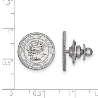 14k White Gold LogoArt University of Illinois Crest Lapel Pin