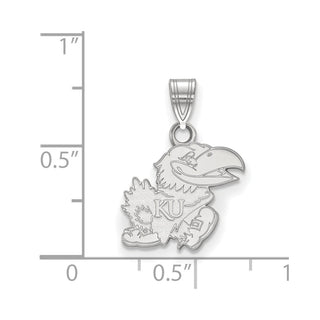 14k White Gold LogoArt University of Kansas Jayhawk Small Pendant 4W066UKS