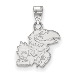 14k White Gold LogoArt University of Kansas Jayhawk Small Pendant 4W066UKS