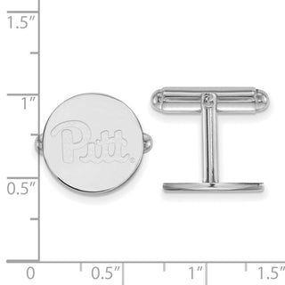 Sterling Silver Rhodium-plated LogoArt University of Pittsburgh Cuff Links