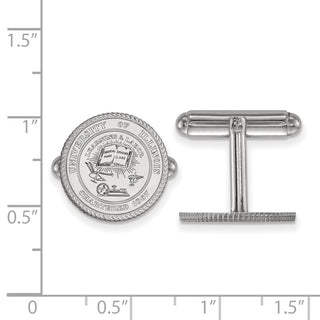 Sterling Silver Rhodium-plated LogoArt University of Illinois Crest Cuff Links