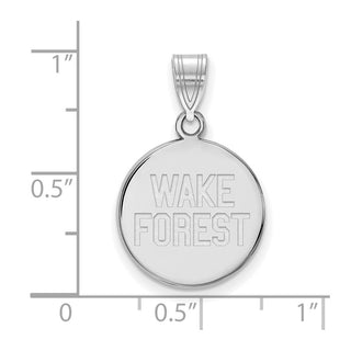 14k White Gold LogoArt Wake Forest University W-F Deacon Medium Disc Pendant