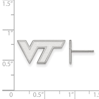 14k White Gold LogoArt Virginia Tech V-T Extra Small Post Earrings