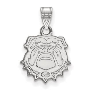 14k White Gold LogoArt University of Georgia Bulldog Small Pendant 4W070UGA