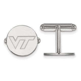 Sterling Silver Rhodium-plated LogoArt Virginia Tech V-T Cuff Links