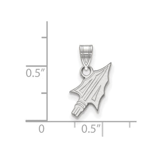 Sterling Silver Rhodium-plated LogoArt Florida State University Arrow Small Pendant