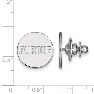 14k White Gold LogoArt Purdue University Block Type Lapel Pin