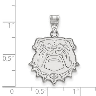 10k White Gold LogoArt University of Georgia Bulldog Large Pendant 1W072UGA