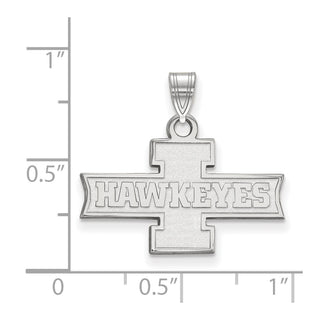 10k White Gold LogoArt University of Iowa Hawkeyes Small Pendant