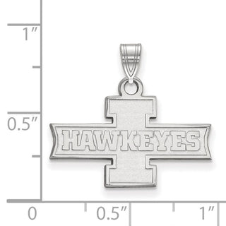 10k White Gold LogoArt University of Iowa Hawkeyes Small Pendant