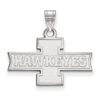 14k White Gold LogoArt University of Iowa Hawkeyes Small Pendant