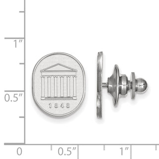 Sterling Silver Rhodium-plated LogoArt University of Mississippi 1848 Crest Lapel Pin