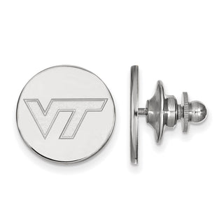 Sterling Silver Rhodium-plated LogoArt Virginia Tech V-T Lapel Pin