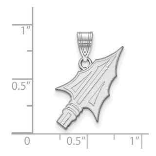 Sterling Silver Rhodium-plated LogoArt Florida State University Arrow Large Pendant