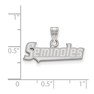 14k White Gold LogoArt Florida State University Seminoles Script Small Pendant
