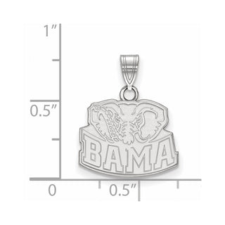 Sterling Silver Rhodium-plated LogoArt University of Alabama Elephant Small Pendant