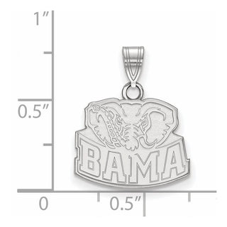 10k White Gold LogoArt University of Alabama Elephant Small Pendant