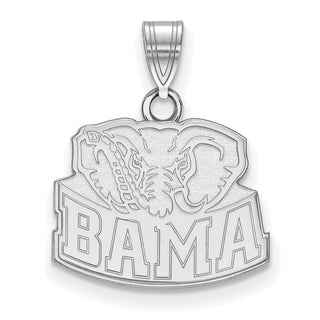 Sterling Silver Rhodium-plated LogoArt University of Alabama Elephant Small Pendant