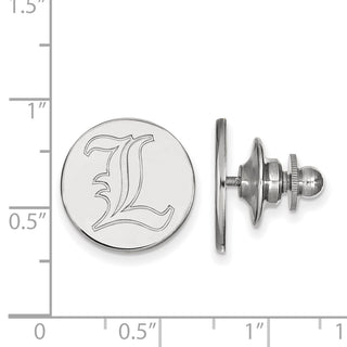 Sterling Silver Rhodium-plated LogoArt University of Louisville Letter L Lapel Pin