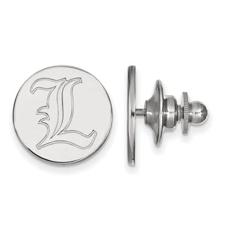 Sterling Silver Rhodium-plated LogoArt University of Louisville Letter L Lapel Pin