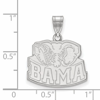 10k White Gold LogoArt University of Alabama Elephant Medium Pendant