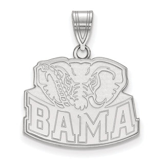 10k White Gold LogoArt University of Alabama Elephant Medium Pendant
