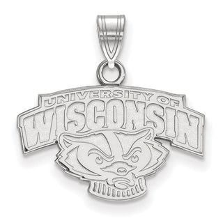 14k White Gold LogoArt University of Wisconsin Small Pendant